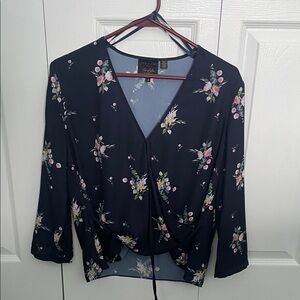 Ted Baker London Navy Floral Blouse